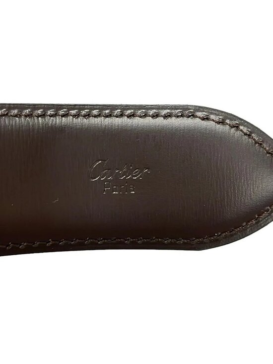 Cartier C Aronge Black Brown Leather Hardware Belt main image 7